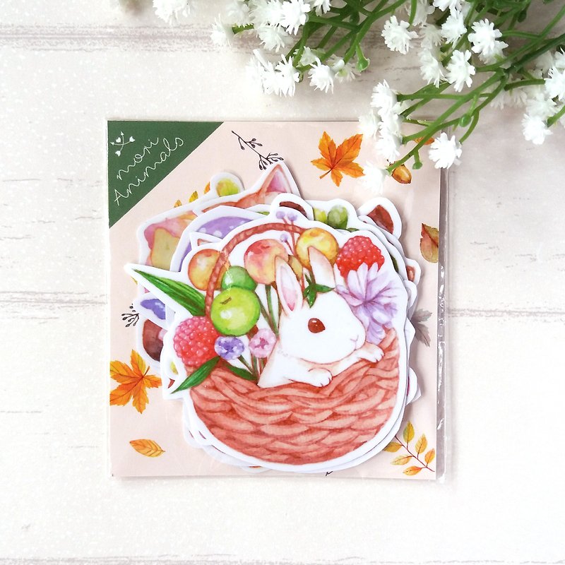 Lovely Mori Animals Stickers - สติกเกอร์ - กระดาษ สีเขียว