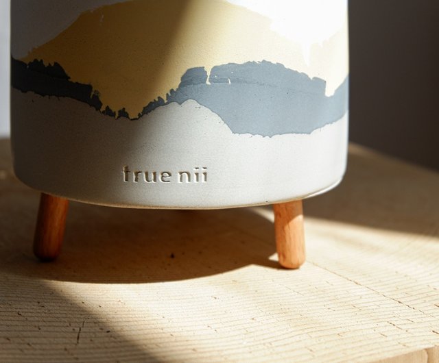 脚付きセメント鉢 - 小春日和 - ショップ true nii 観葉植物