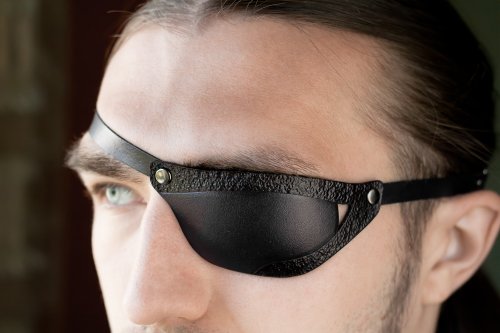 Migharda Leather Eye Patch | Sport Design Eye Patch | Black Eye Patch