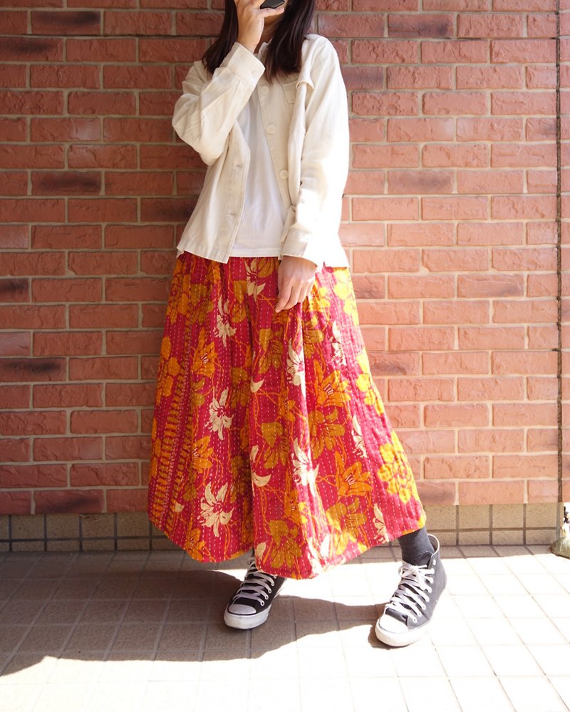 Woman kantha culottes free size - กางเกงขายาว - ผ้าฝ้าย/ผ้าลินิน หลากหลายสี