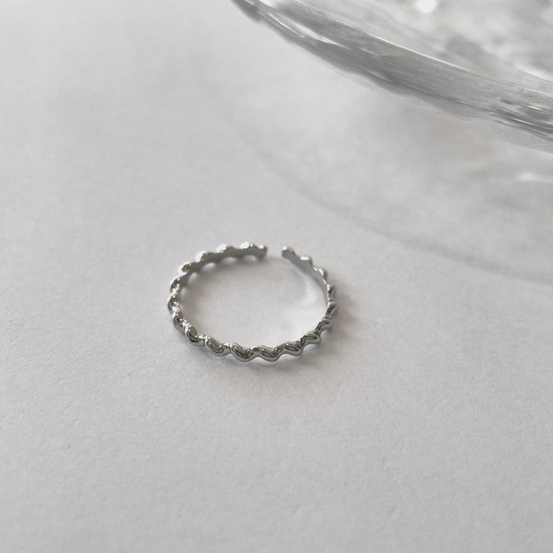 │Simple│Volumes•Open ring•Sterling silver ring•Can touch water•Anti-allergic - General Rings - Sterling Silver 