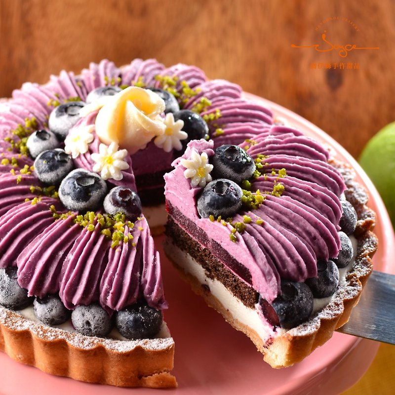 【Joyce Handmade Dessert Mother's Day Cake - Last 20 Groups】6'' Raspberry Rose Gauze - Cake & Desserts - Fresh Ingredients Purple