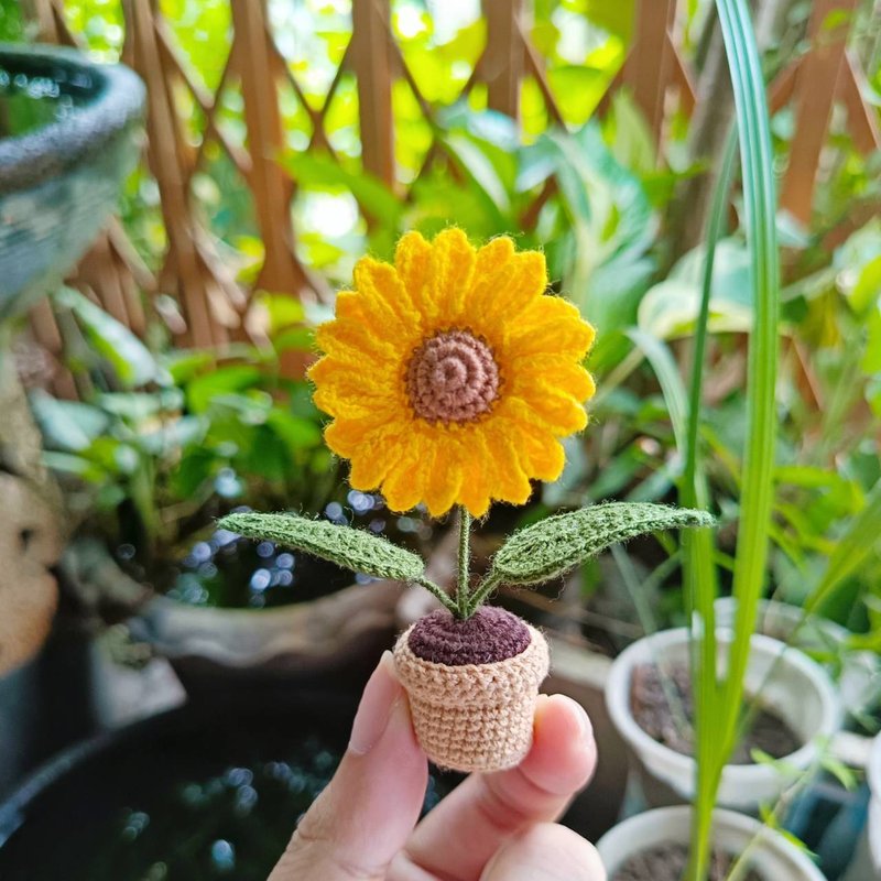 Crochet Sunflower - Dried Flowers & Bouquets - Other Materials Yellow