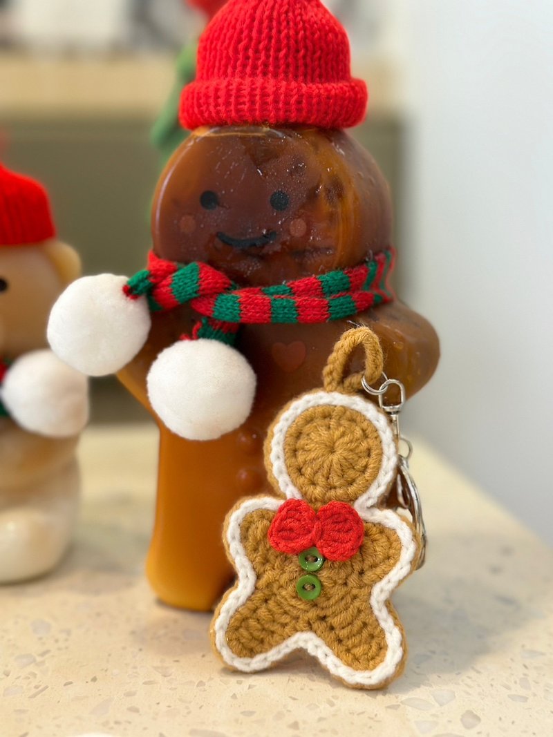 Double Sided Gingerbread Man Charm & Keyring - พวงกุญแจ - วัสดุอื่นๆ 
