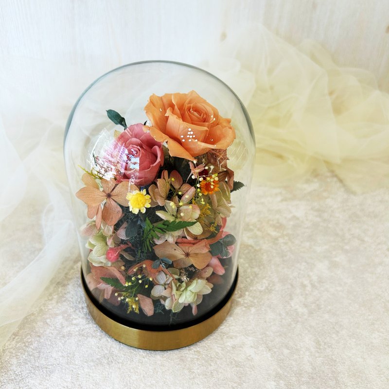 *Bond*Eternal Rose Glass Cup Chinese Valentine's Day Gift Valentine's Day Gift - Dried Flowers & Bouquets - Glass Orange