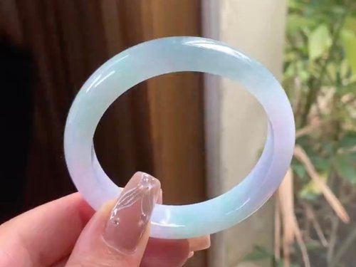 Good Morning Studio 冰種翡翠天然翡翠玉鐲 A玉手鐲玉鈪 • 冰種馬卡龍春帶翡翠福鐲
