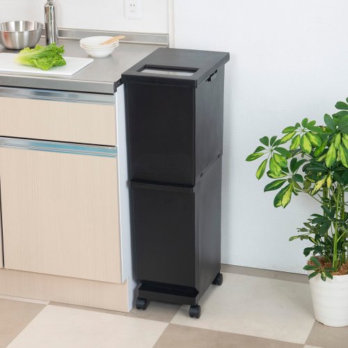 日本TONBO (新輝合成) 日本TONBO UNEED系列雙層雙用型分類附輪垃圾桶55L