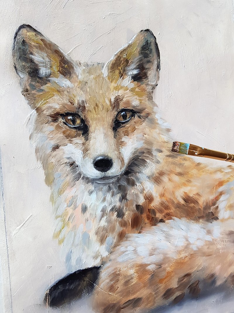 Original artwork animal - Fox - hand painted oil painting
