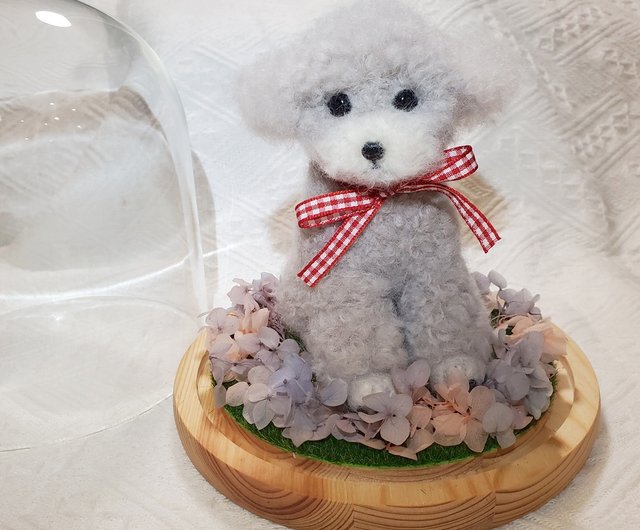 羊毛フェルトの犬 置物 約15cm 羊毛フェルトの犬 置物 約15cm