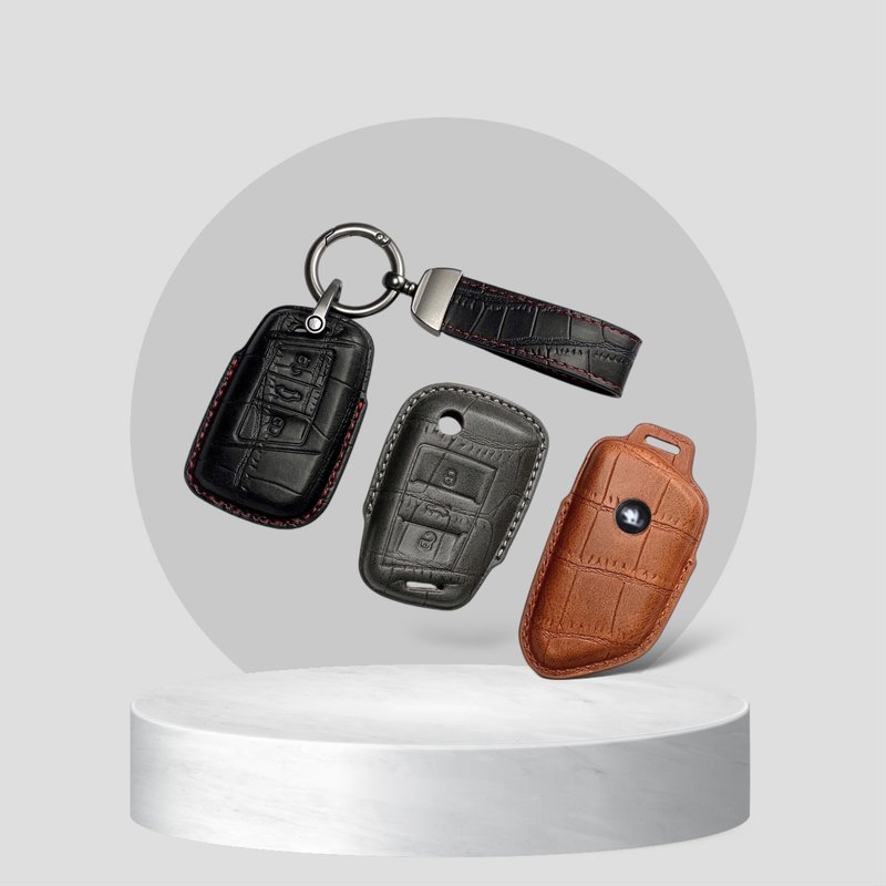 [Ready stock version] Skoda Superb Fabia Kodiaq Scala crocodile leather case - Keychains - Genuine Leather 