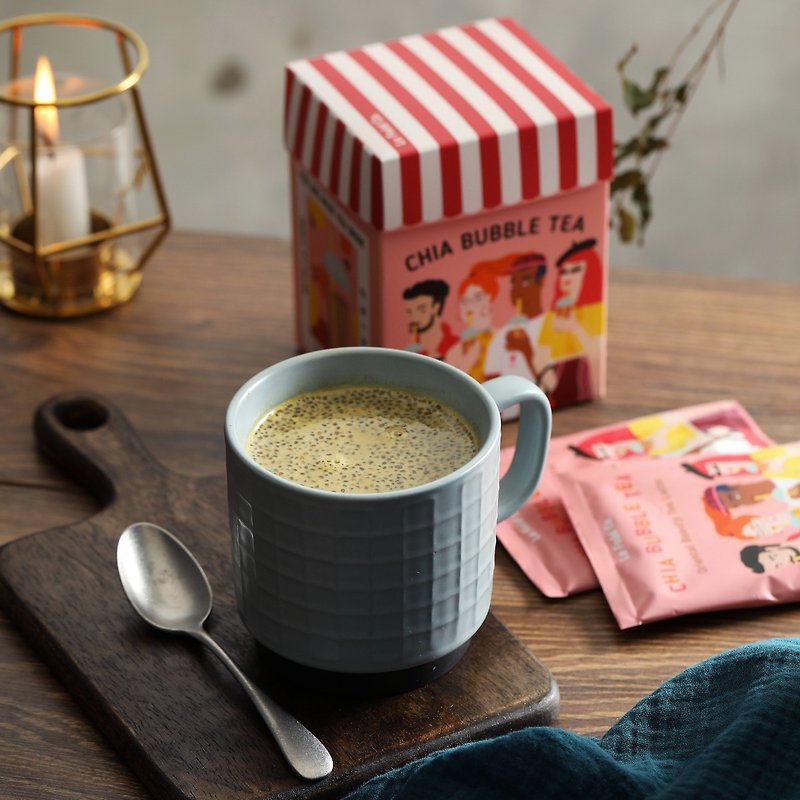 Chia Seed Bubble Tea/ Oriental Beauty (Low Calorie Brewed Milk) - อาหารเสริมและผลิตภัณฑ์สุขภาพ - วัสดุอื่นๆ สึชมพู