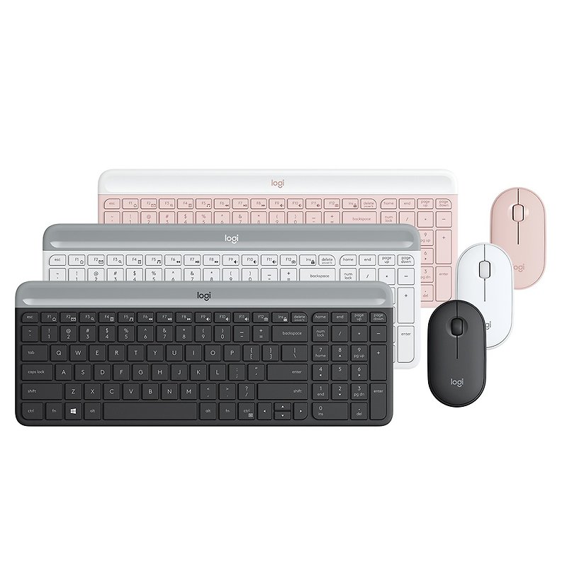 MK470 Slim Wireless Keyboard and Mouse Combo Off-White