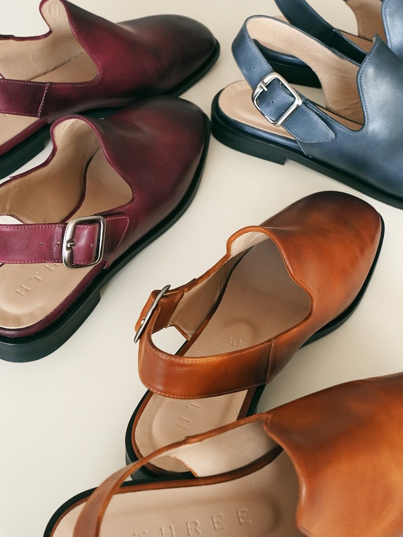 Lely スリングバック ローファーフラット - ボルドー - その他のレディース革靴 - 革 パープル