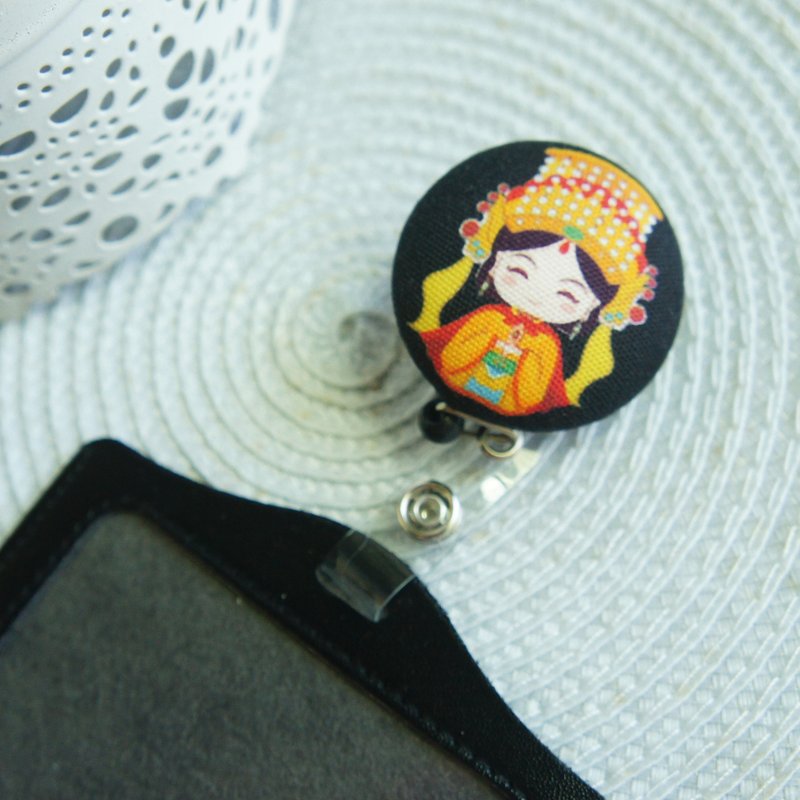 Lovely [Mazu Queen Telescopic Buckle + Card Holder, Black] EasyCard, ID Holder - ID & Badge Holders - Cotton & Hemp 