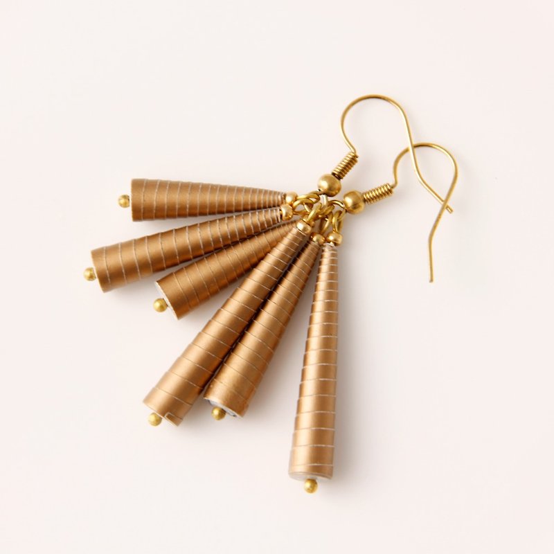 Musev Gold Length Awl Personality Earrings - Earrings & Clip-ons - Paper Gold