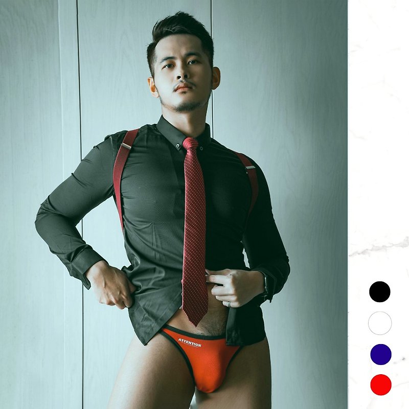 Naked Allure Super Low Rise Briefs【Red】│AttentionWear, Mens Underwear, Jocks - ชุดชั้นในผู้ชาย - เส้นใยสังเคราะห์ สีแดง