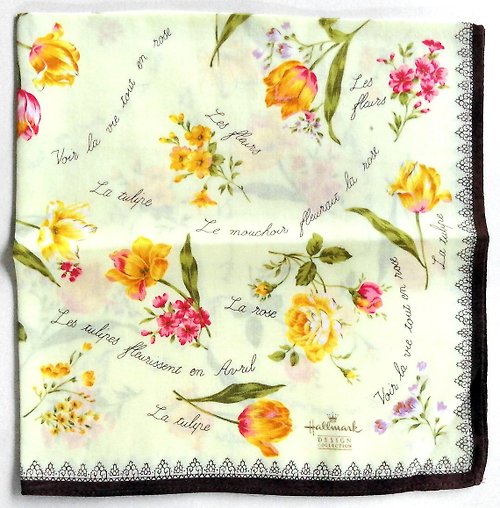 orangesodapanda Hallmark Vintage Handkerchief Floral Spring Gift 19 x 19 inches