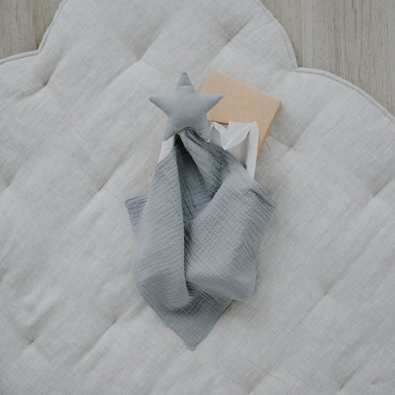 Soft muslin baby lovie comforter blanket with the star - Bedding - Cotton & Hemp Gray