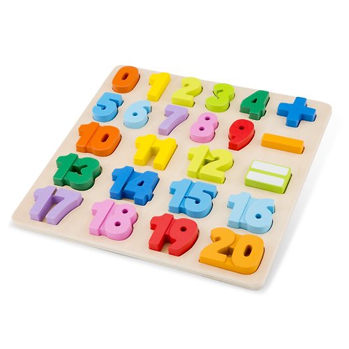 Rikunori Toys 瑞克腦力 【荷蘭New Classic Toys】幼兒木製數字學習配對拼圖 - 10539