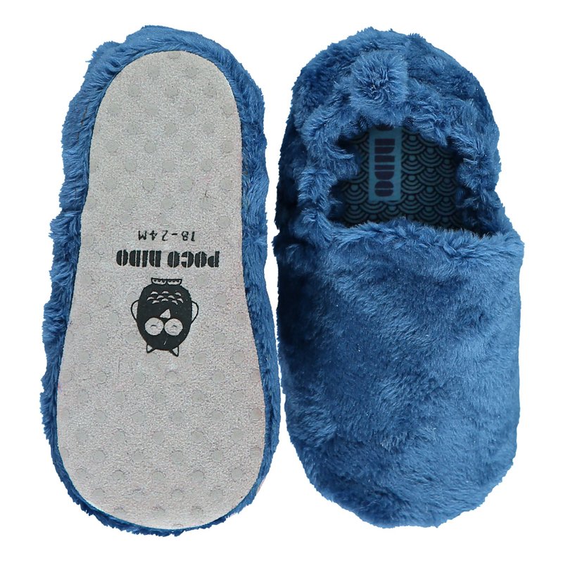 Poco Nido (UK) Baby/BB Shoe/Kids learning Shoe - Fluffy Navy Blue - Baby Shoes - Cotton & Hemp 