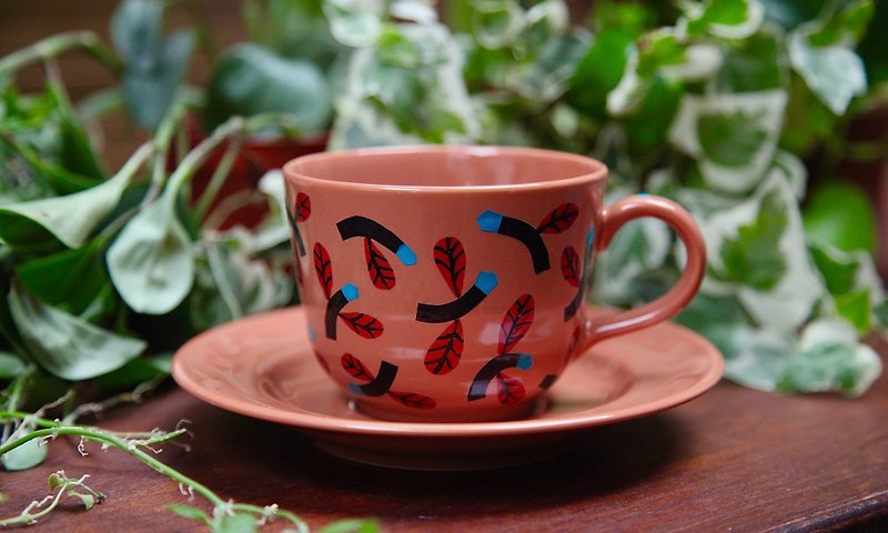 Swing Flower Tea Cup (Brown) - แก้ว - ดินเผา หลากหลายสี