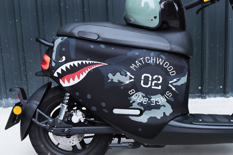 gogoro 2 series anti-scratch car cover matchwood design Matchwood single-sided black camouflage shark - Other - Other Man-Made Fibers Blue