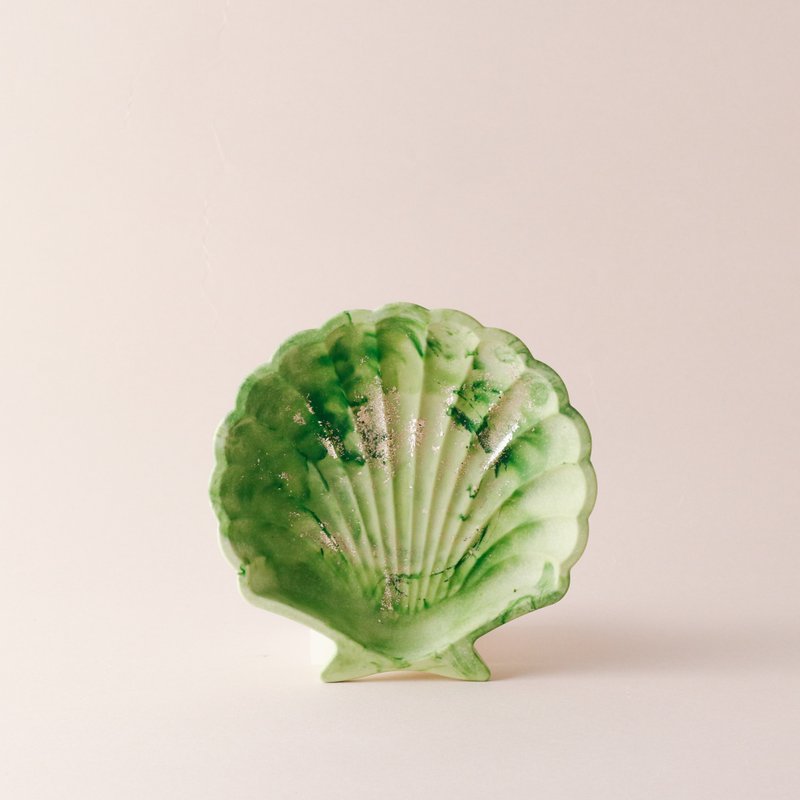 Jesmonite英國礦石樹脂/貝殼盤- 一顆生菜大理石紋 - 擺飾/家飾品 - 環保材質 