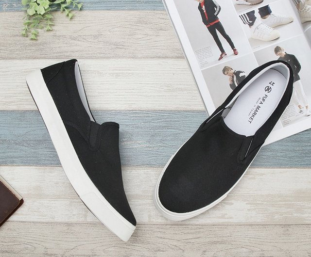 超ベーシックな黒と白のメンズスリッポンシューズ2bm18 ショップ Ifufashoes スリッポン メンズ Pinkoi