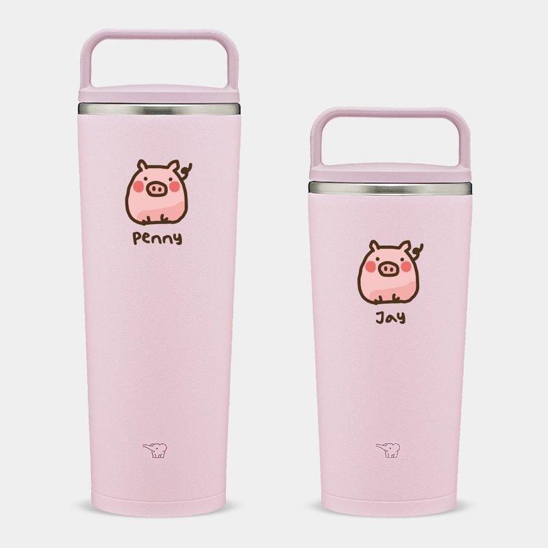 [Customized Gift] English Name Piggy Japanese Zojirushi Ring Tumbler PU027 - Vacuum Flasks - Stainless Steel Pink