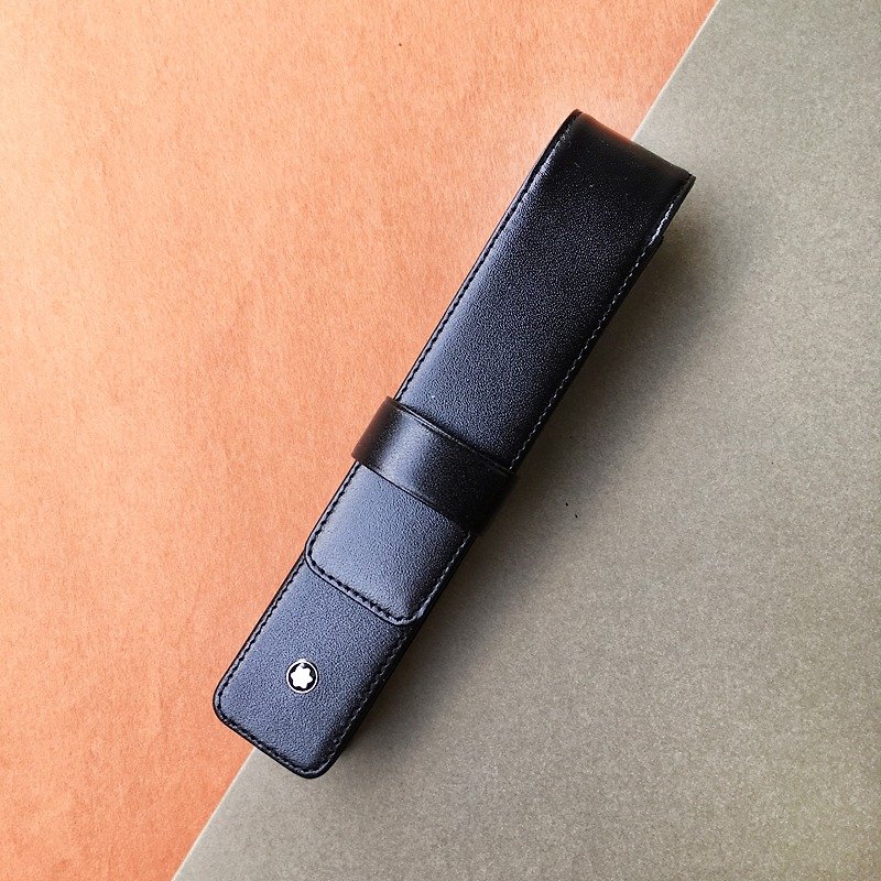MONTBLANC Montblanc Leather Pen Case | German Classic Leather Black - กล่องดินสอ/ถุงดินสอ - หนังแท้ สีดำ
