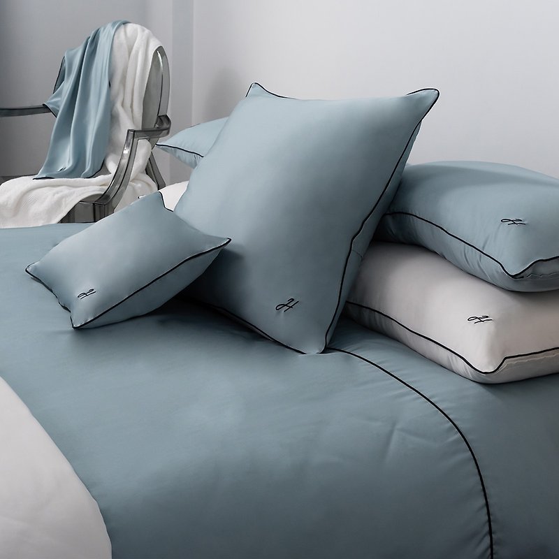 Top Tencel bed set Dawn Blue plus dual-purpose quilt bed bag set 100% Tencel Lyocell 60 pieces - เครื่องนอน - วัสดุอื่นๆ 