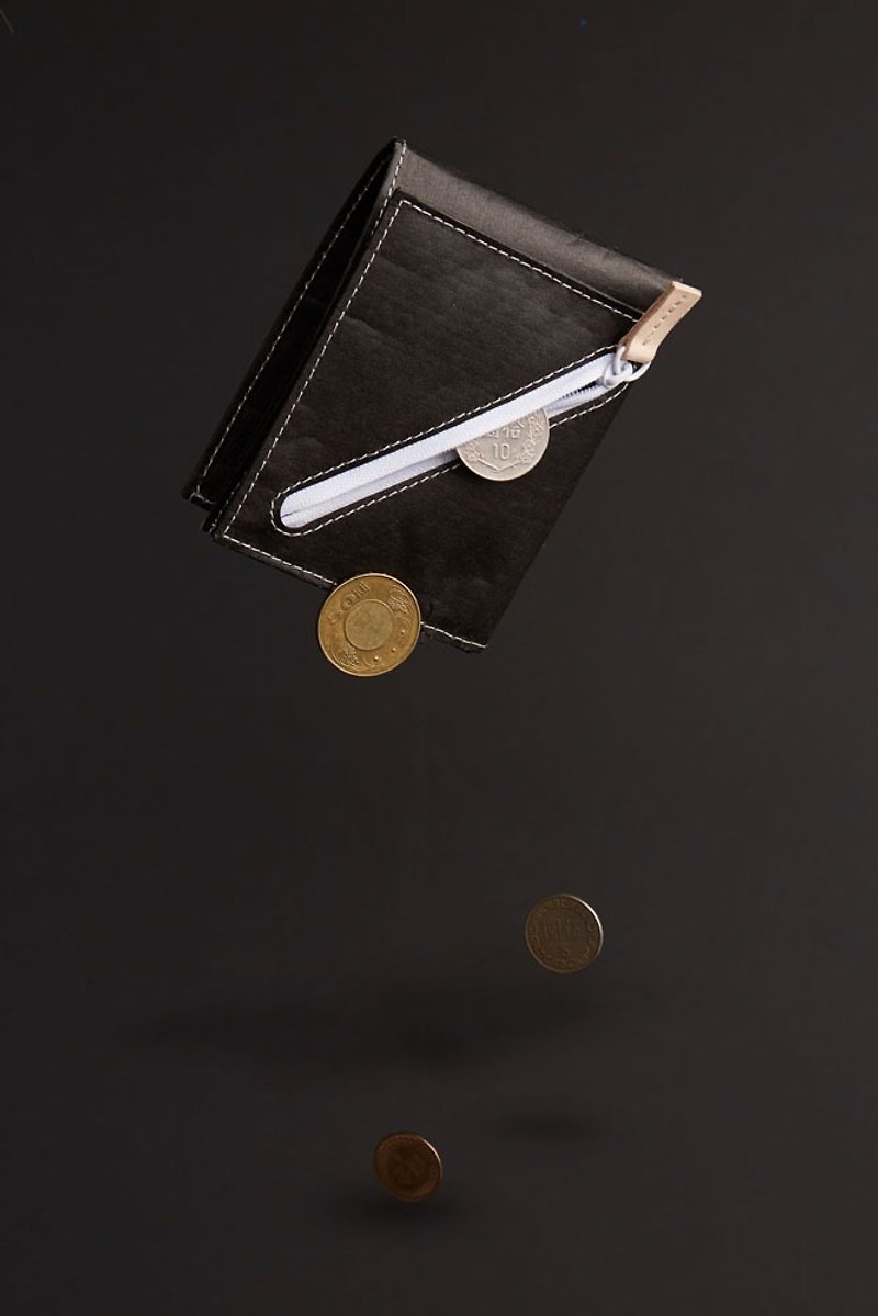 分x水泥袋紙(咖啡黑) - 財布 - 紙 ブラック