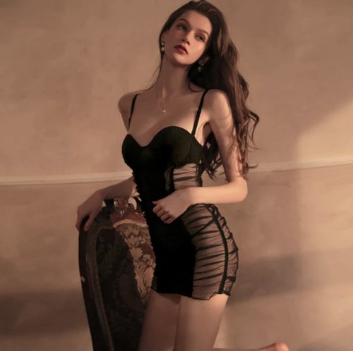 Queensybra Classic dress Sexy See Through