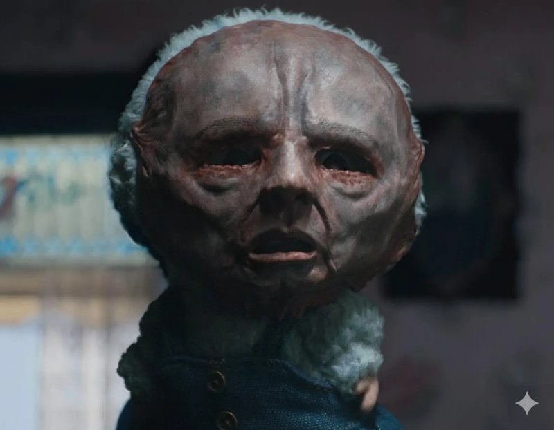 Labubu Accessories Ed Gein Face Mask, Hand-painted Original Design - Stuffed Dolls & Figurines - Resin Gray