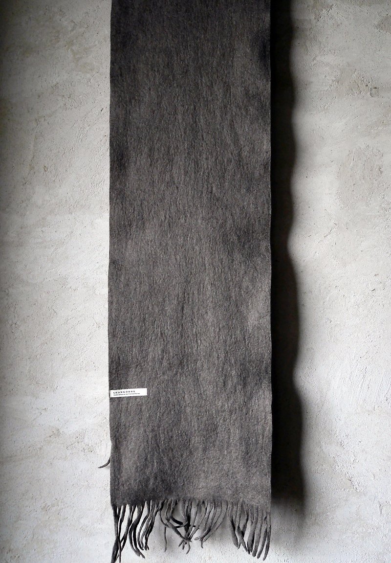 Grey Yak Wool Felt Scarf   - Scarves - Other Materials Gray