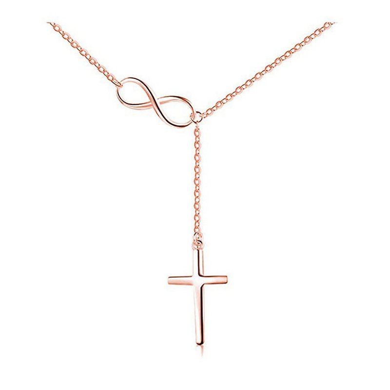 [SoLight Yanqing] Lucky 8 Love Infinite Cross Necklace SL268, SL269, SL270 - Necklaces - Copper & Brass Gold