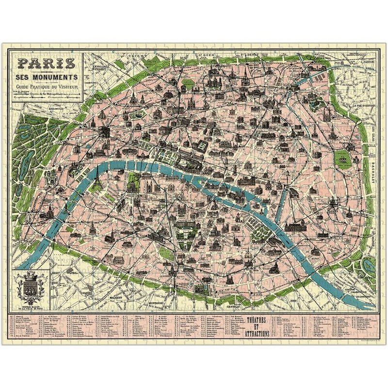 Cavallini & Co. Round Jar 1000 Piece Jigsaw Puzzle_Paris Map - Puzzles - Paper Multicolor