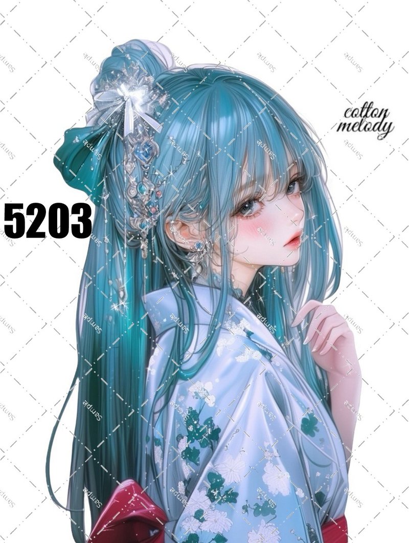original sticker no.5203 人物ステッカー オリジナルステッカー オリジナル人物ステッカー 装飾ステッカー cotton melody - 貼紙 - 紙 