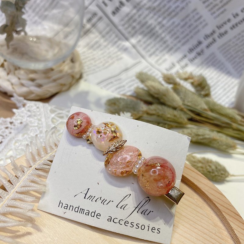 [Molafu Handmade Design] Dry Flower Hairpin Love Hydrangea Beads Series