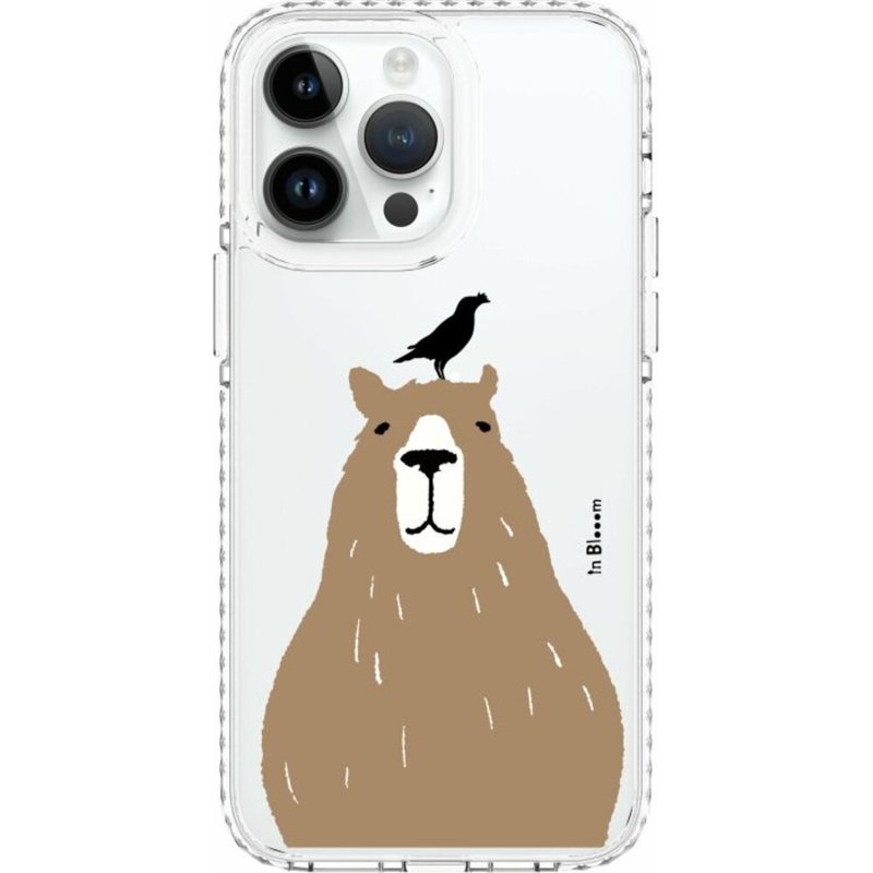 Printing music co-branded mobile phone case-air cushion anti-fall protective case/zoo/capybara and starling iphone16 - เคส/ซองมือถือ - วัสดุอื่นๆ สีใส