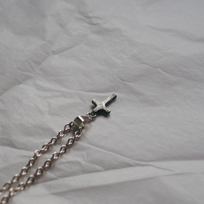 999 sterling silver [cross shadow] handmade necklace pendant - สร้อยคอ - เงินแท้ สีเงิน