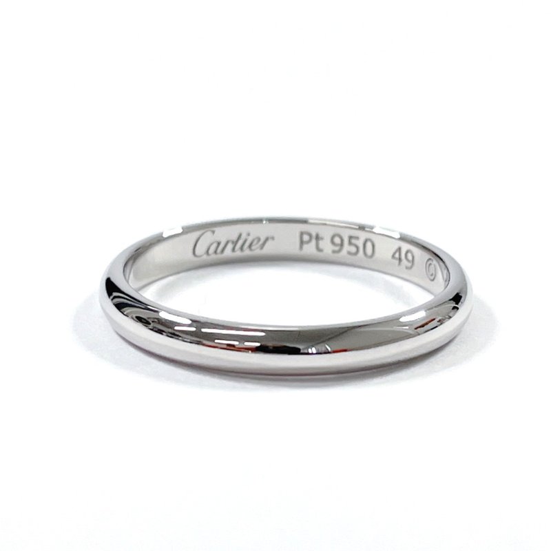 【日本直送 中古美品】9号 カルティエ CARTIER リング・指輪 1895 ウェディング リング Pt950プラチナ シルバー - 戒指 - 貴金屬 銀色
