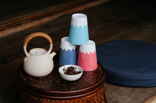 sweetscraft 富士山陶瓷杯子 (高款) 水藍色