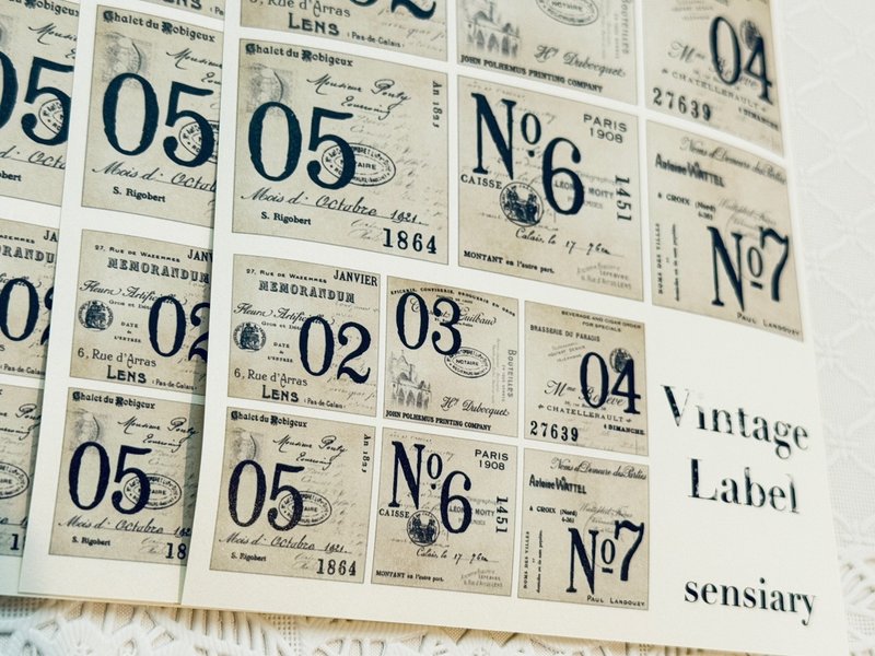 sensiary vintage label sticker no.3 - 卡片/明信片 - 紙 