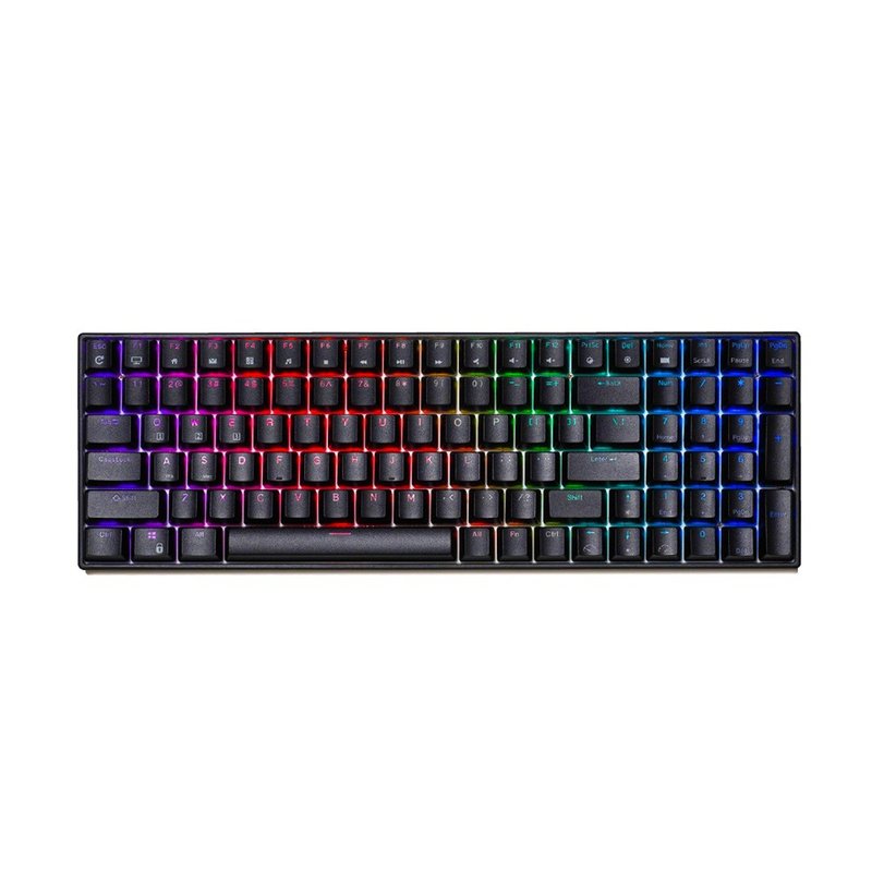 【RK】RK100 96% Bluetooth three-mode wireless mechanical keyboard brown axis RGB black - Computer Accessories - Plastic Black