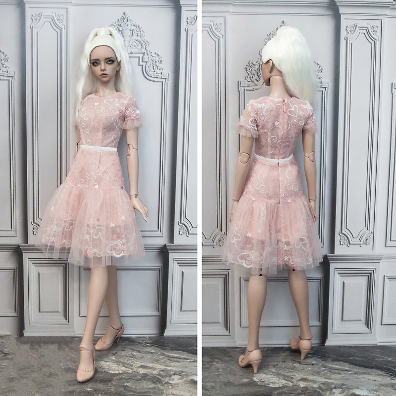 Dreamy l.pink dress for SD 1/3 BJD doll,Iplehouse SiD classic Small bust