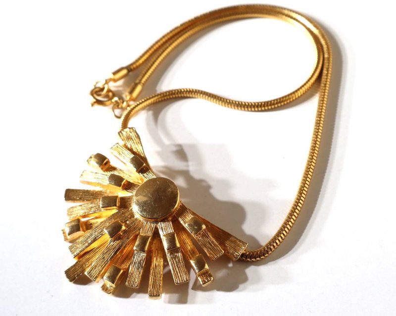 80s vintage gold tone short necklace choker - 項鍊 - 其他金屬 金色