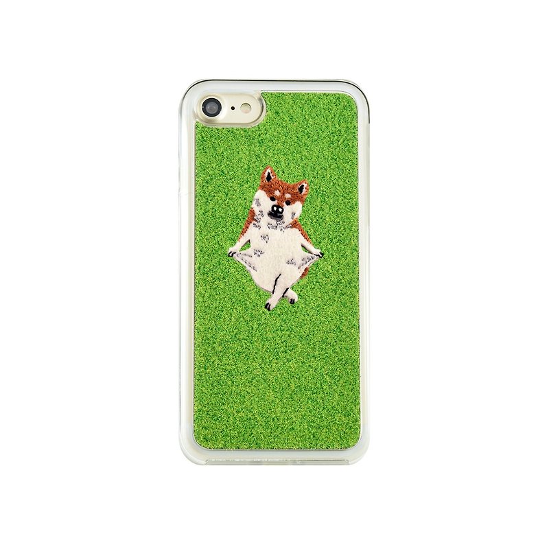 [iPhone7 Case] Shibaful -Mill Ends Park Pokefasu Peko-Shiba - for iPhone 7 - Phone Cases - Other Materials Green