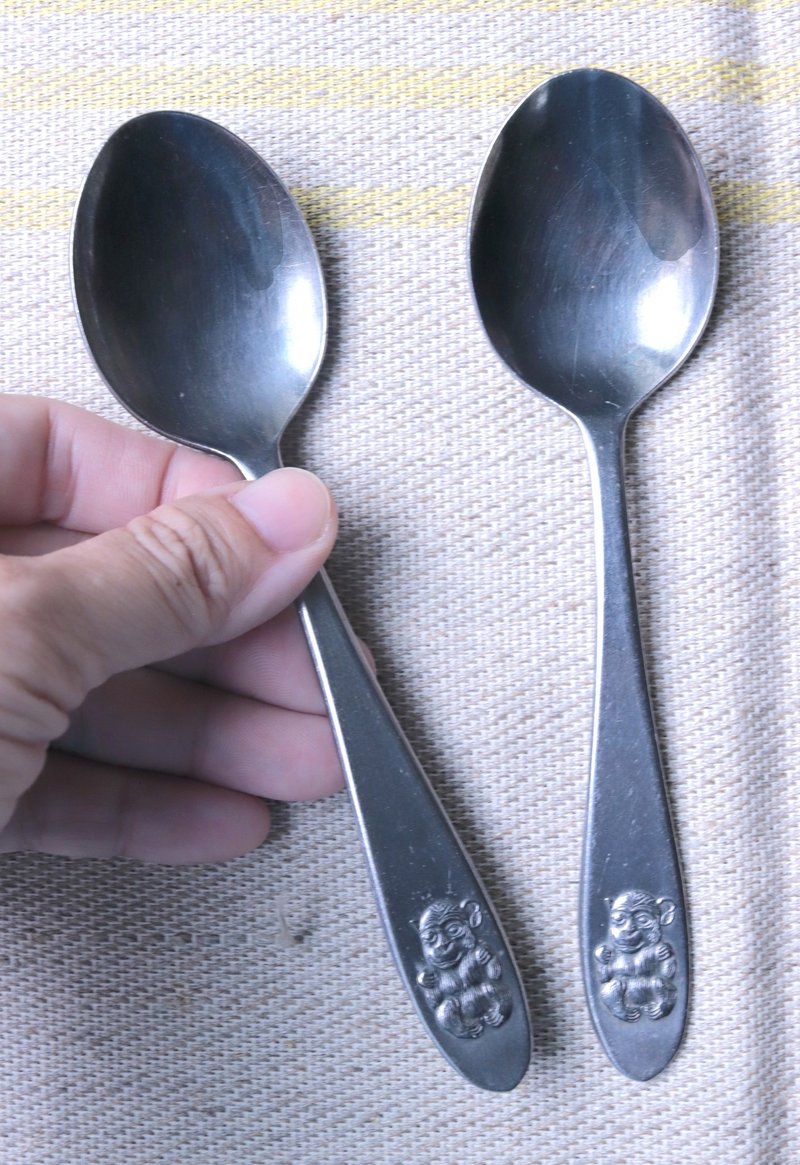 The adorable Nordic childhood animal tableware_little monkey spoon - ช้อนส้อม - โลหะ สีเงิน