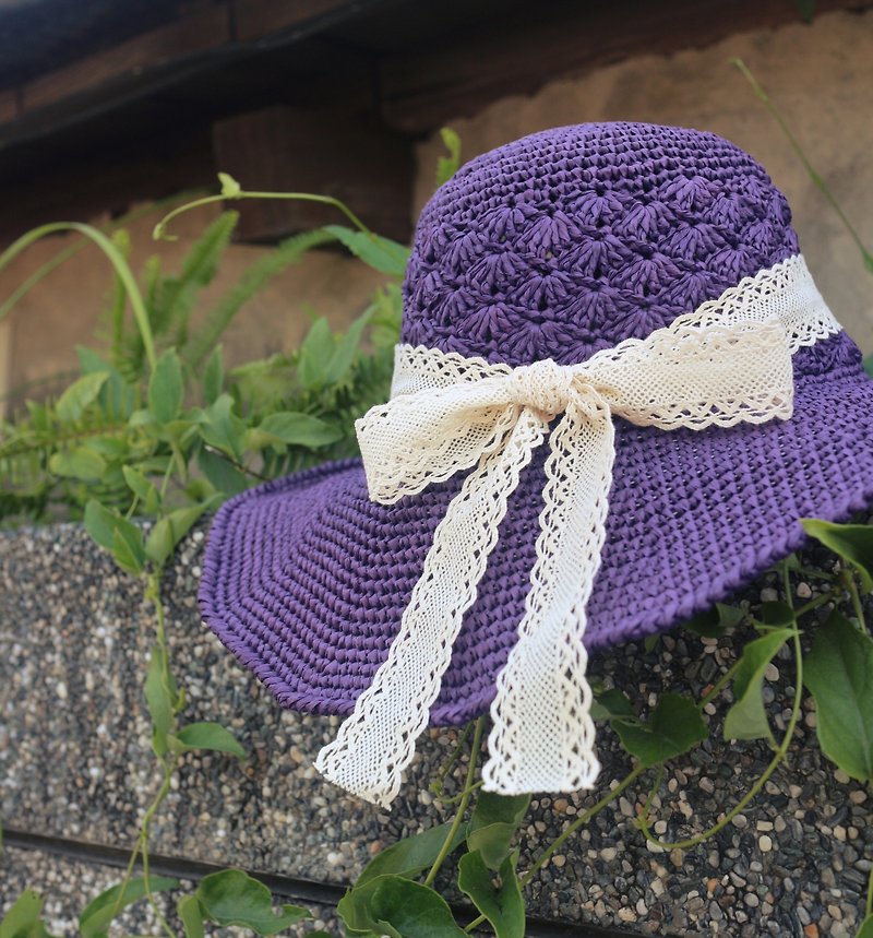 紙 帽子 紫色 - ChiChi手作-手工編織-出遊/輕旅行/生日禮物